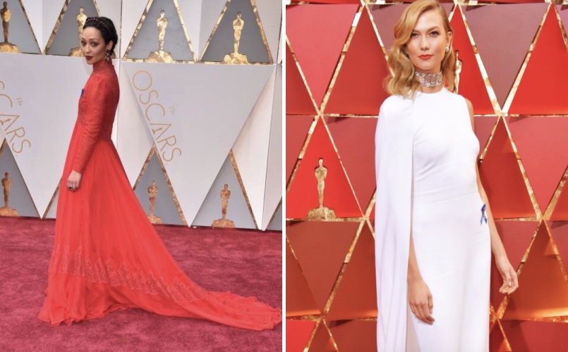 Por que as celebridades estão usando uma fita azul no Oscar 2017?