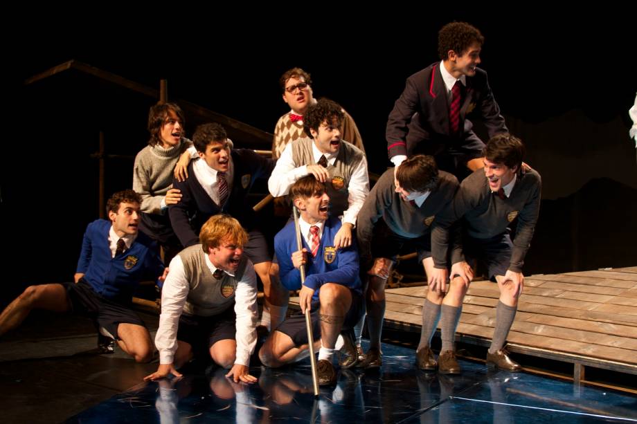 O elenco de Senhor das Moscas: direção de Zé Henrique de Paula O elenco de Senhor das Moscas: direção de Zé Henrique de Paula