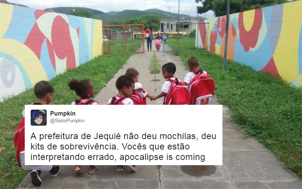Mochilas da prefeitura de Jequié chamam atenção no Twitter