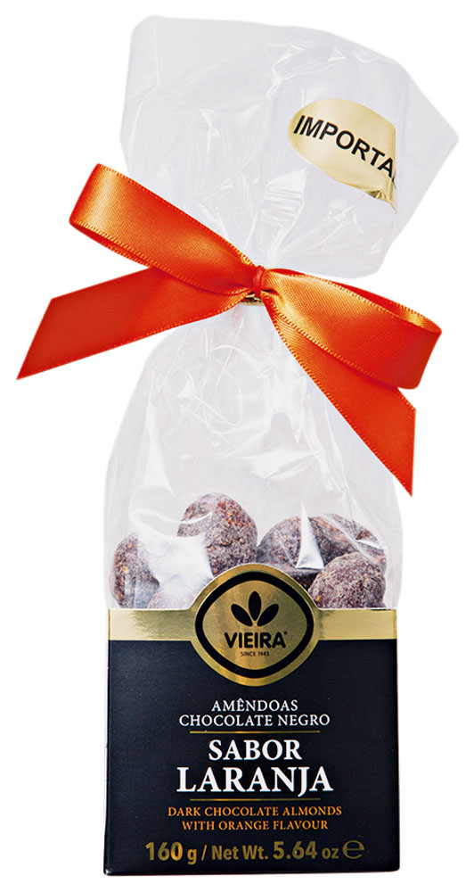 Am&ecirc;ndoas de chocolate com cobertura de laranja, de R$ 32,65 por R$ 22,86