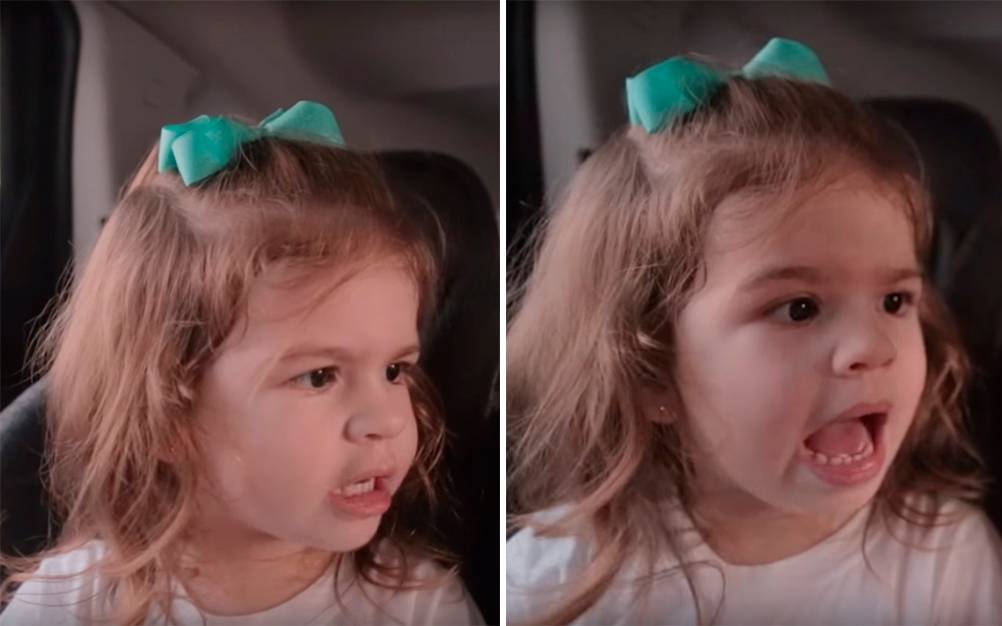 Valentina perde paciência como “mãe” de boneca e chama atenção