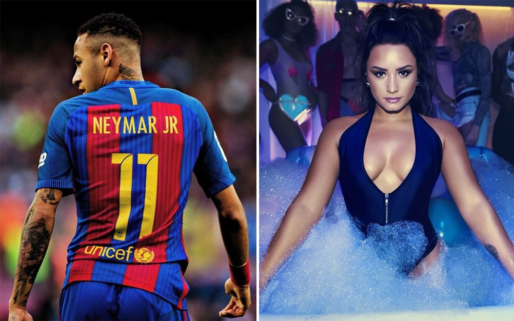 Neymar e Demi Lovato chamam atenção ao trocar elogios na internet