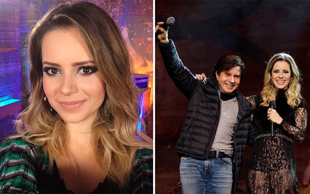Xororó surpreende ao subir ao palco para cantar com Sandy