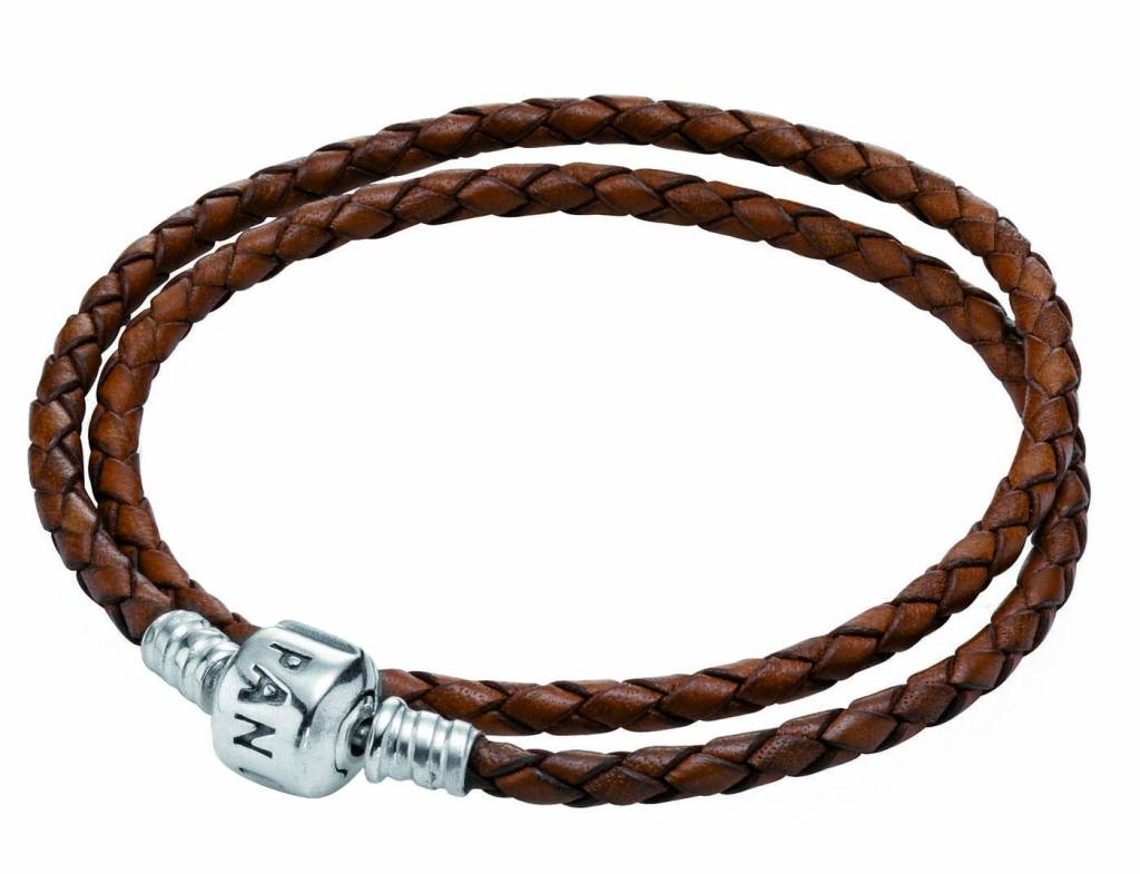 PANDORA – Bracelete de couro tran+ºado marrom duas voltas R$ 225,00.jpg