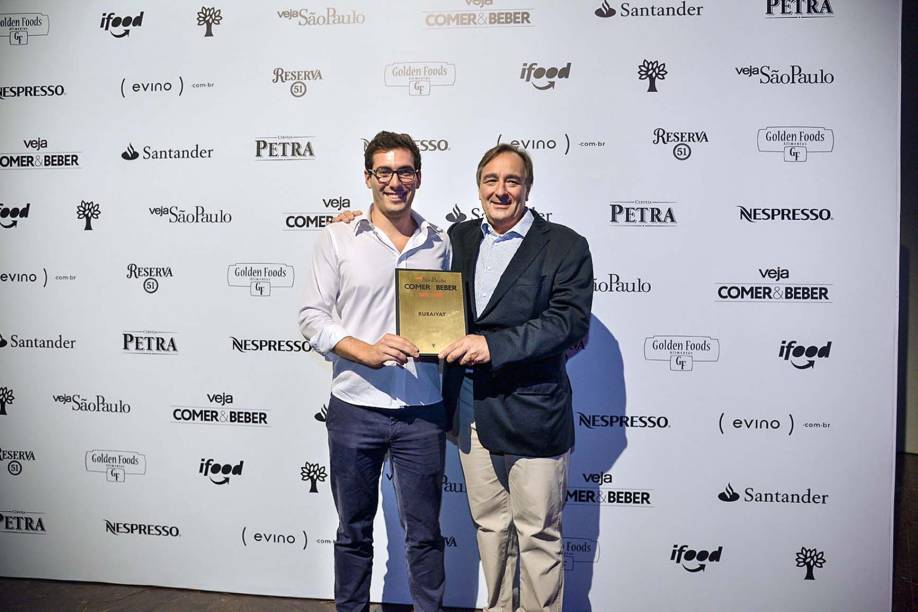 Diego e o pai, Belarmino Iglesias, do Rubaiyat: 16&ordm; pr&ecirc;mio pelas carnes