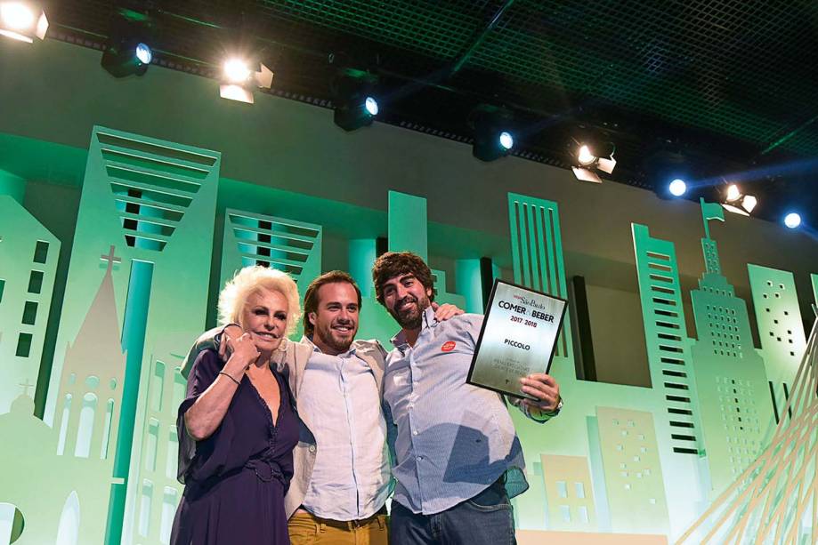 Ana Maria Braga com Marcelo Milani e Marcelo Laskani, do Piccolo: almo&ccedil;o executivo at&eacute; 60 reais