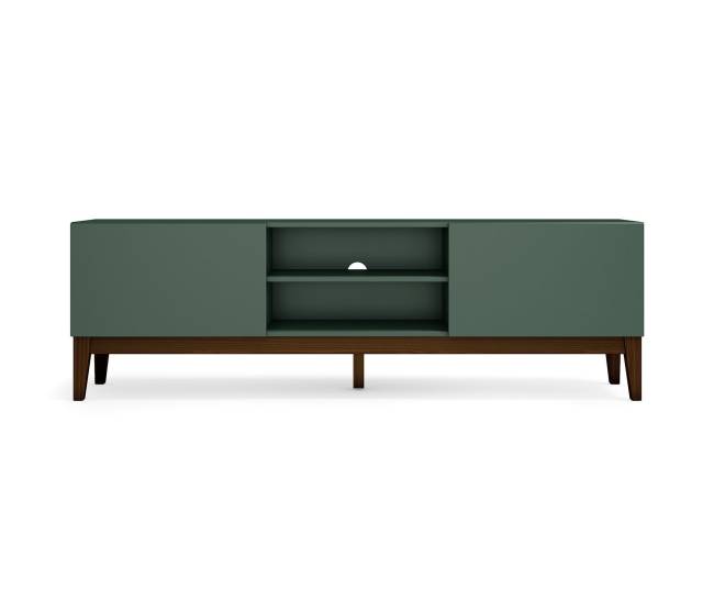 Rack de madeira  imbuia com duas portas  De R$ 1 999,90 por R$ 999,90