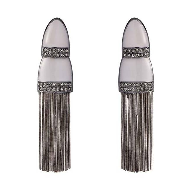 Brinco longo de cristais, R$ 593,00. Camila Klein. Brinco longo de cristais, R$ 593,00. Camila Klein.