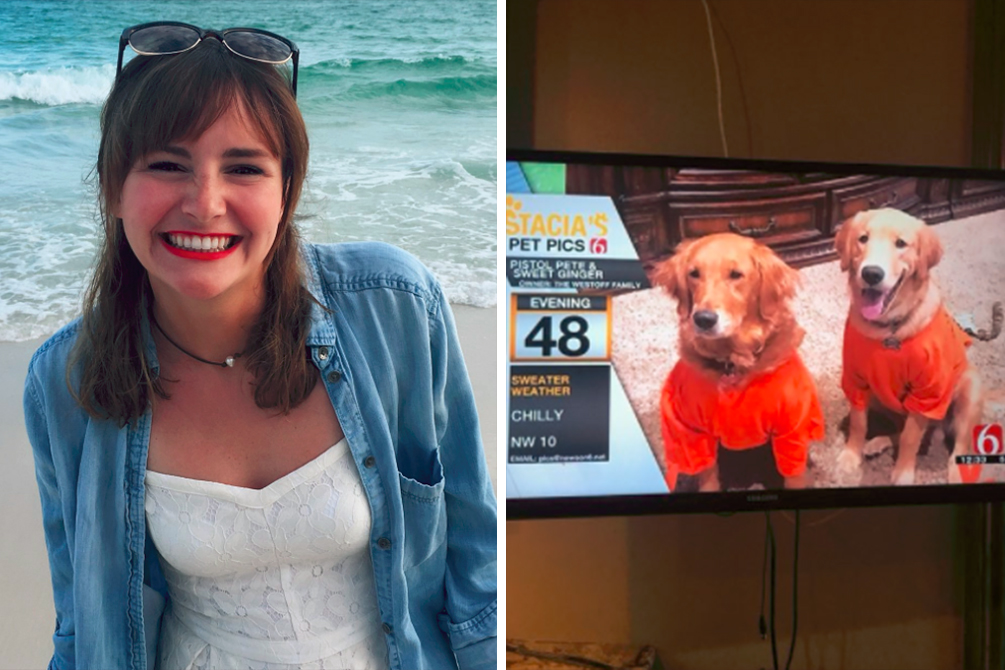 O cão desta jovem reagiu de maneira inesperada ao se ver na TV