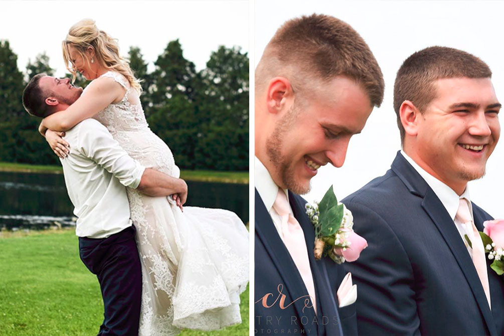 Melhor amigo “invade” ensaio fotográfico de recém-casados
