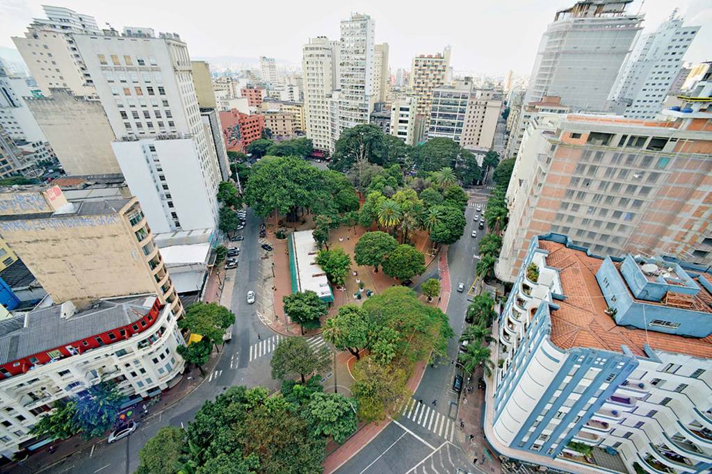 Vista aérea do Largo do Arouche.