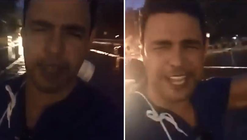 Zezé di Camargo fica preso em carro de luxo durante enchente