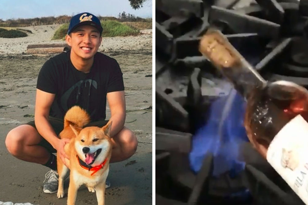 Jovem faz alerta após testar técnica do YouTube para abrir vinho