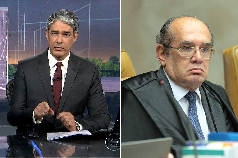 Bonner responde Gilmar Mendes ao vivo após crítica ao ‘Jornal Nacional’