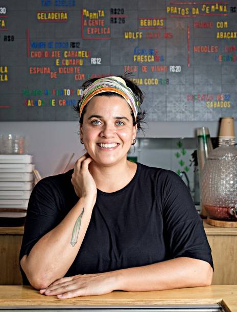A chef e proprietária Tatiana Szeles no Marcha e Sai A chef e proprietária Tatiana Szeles no Marcha e Sai