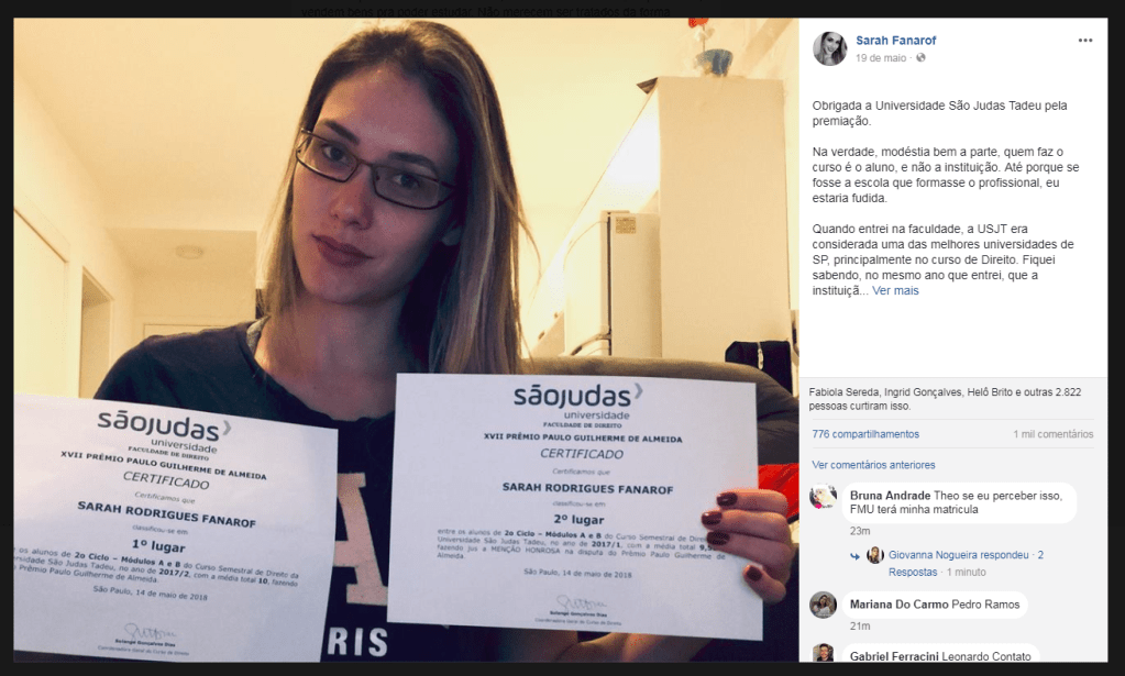 Aluna da São Judas Tadeu reclama de problemas da universidade e viraliza