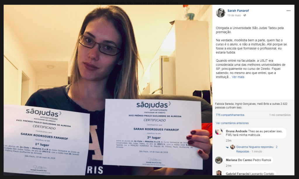 Aluna da São Judas Tadeu reclama de problemas da universidade e viraliza