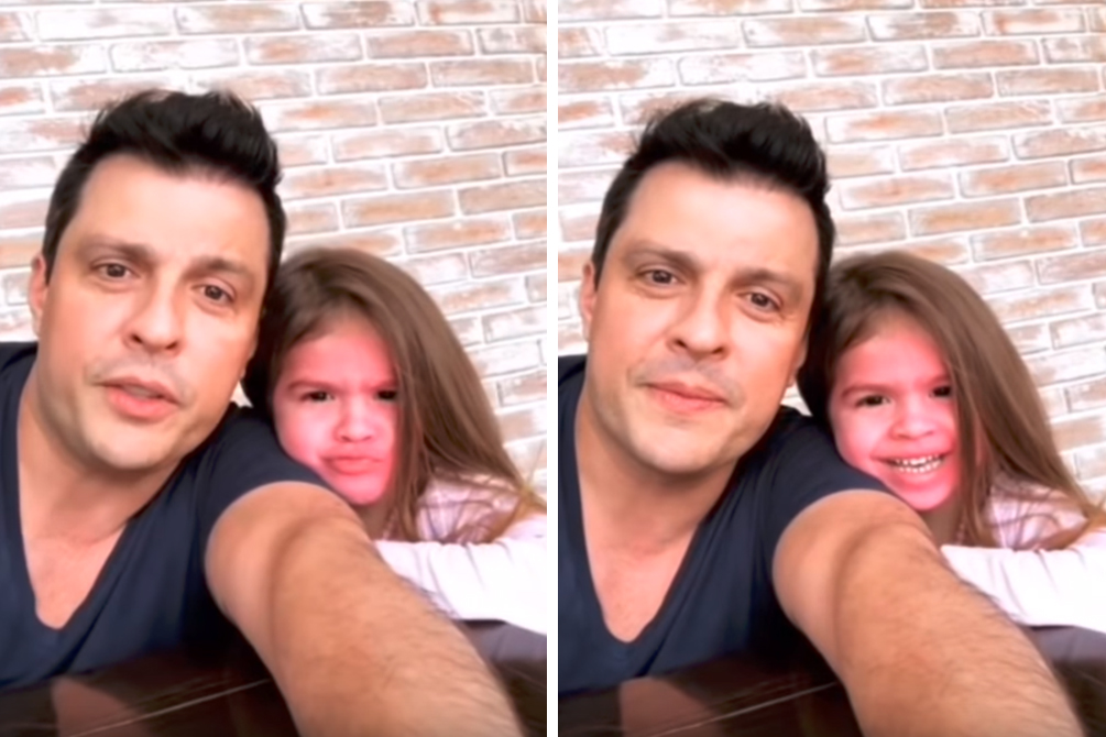 Wellington Muniz revela no Instagram por que Valentina está cor de rosa