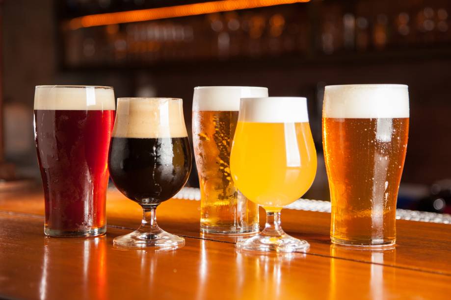 Diversidade de chopes: oito pedidas de fabricação própria Diversidade de chopes: oito pedidas de fabricação própria