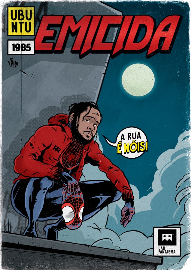 Escolhido para dar in&iacute;cio no projeto: Emicida se tornou Miles Morales, o novo Homem-Aranha, que &eacute; negro e tem ascend&ecirc;ncia hisp&acirc;nica