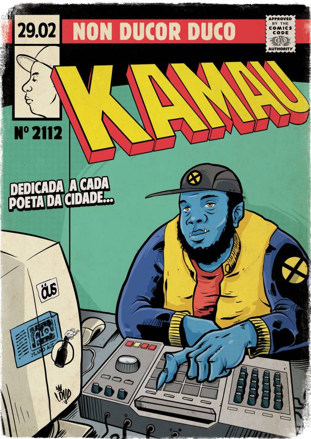 Além de rapper, Kamau também é professor de matemática, o que o levou a encarnar o papel de Fera, alterego do inteligente Hank McCoy, dos X-Men Além de rapper, Kamau também é professor de matemática, o que o levou a encarnar o papel de Fera, alterego do inteligente Hank McCoy, dos X-Men
