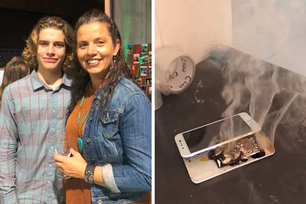 Mulher faz alerta no Facebook após flagrar celular pegando fogo