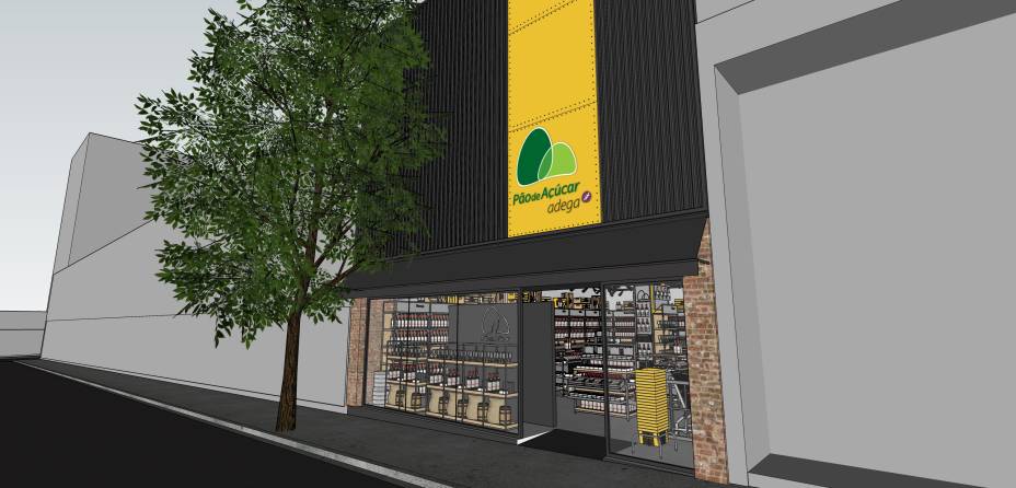 Projeção da fachada: na Rua Augusta, o espaço será dedicado às bebidas Projeção da fachada: na Rua Augusta, o espaço será dedicado às bebidas