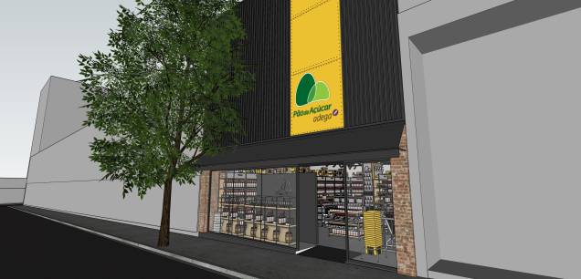 Projeção da fachada: na Rua Augusta, o espaço será dedicado às bebidas Projeção da fachada: na Rua Augusta, o espaço será dedicado às bebidas