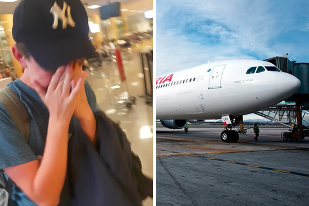 Jovem vai às lágrimas após discussão com companhia aérea
