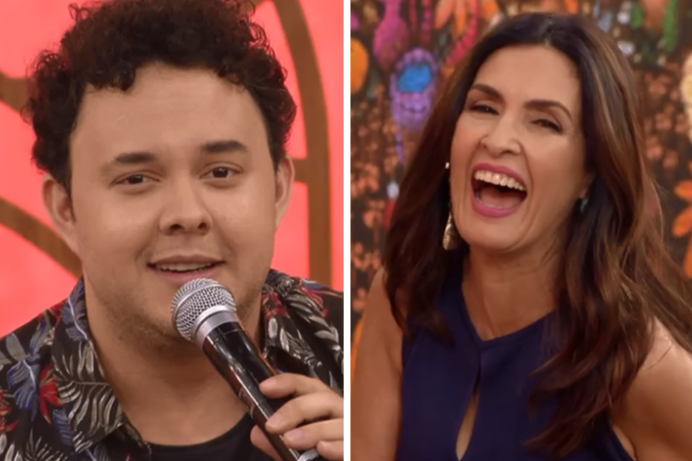 Fátima Bernardes fica sem graça após imitação de Bonner no Encontro