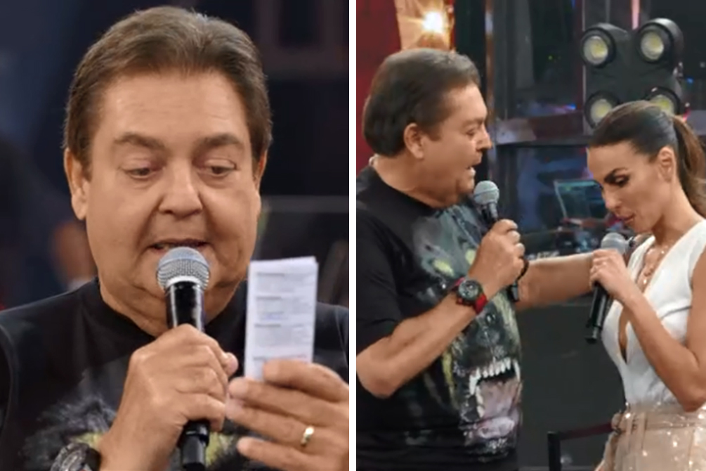 Fausto Silva comete gafe ao apresentar Mel Fronckowiak no Domingão