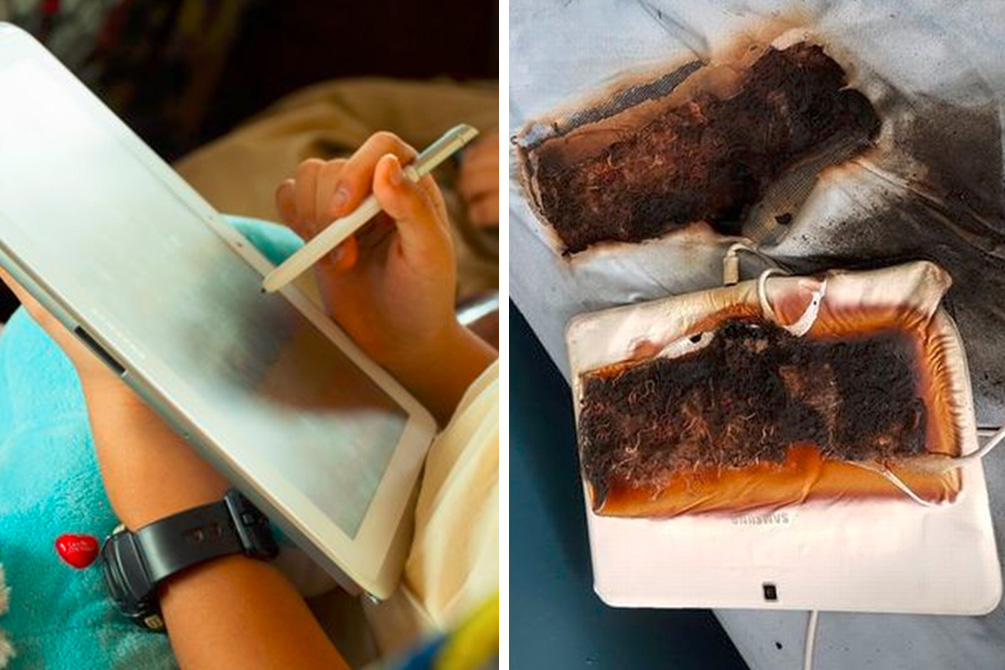 Tablet de menino de 11 anos “derrete” colchão durante recarga