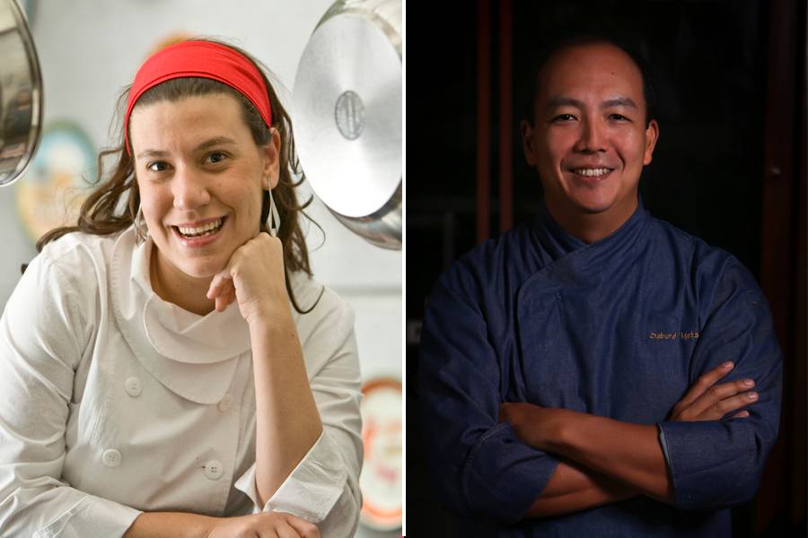 A chef Bella Masano recebe o colega André Saburó no Amadeus