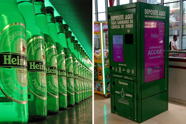 Máquinas de cervejaria dão dinheiro para quem reciclar garrafas