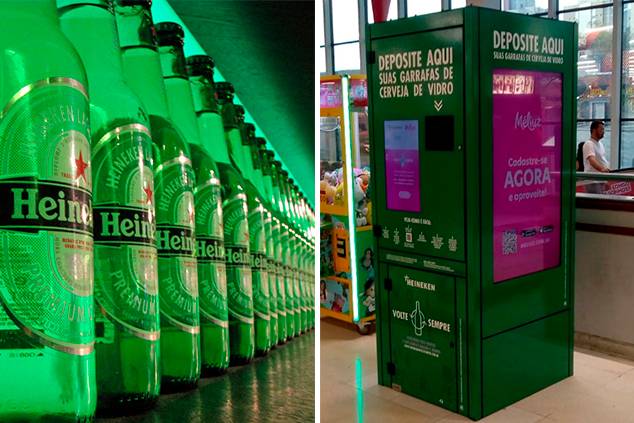 Máquinas de cervejaria dão dinheiro para quem reciclar garrafas