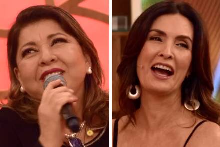 No ‘Encontro’, Roberta Miranda manda cantada pro namorado de Fátima