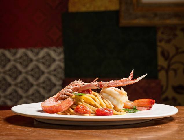 Massa com camarão e lagostim: opção do Pettirosso Ristorante Massa com camarão e lagostim: opção do Pettirosso Ristorante