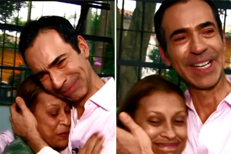 César Tralli vai às lágrimas após reencontro em reportagem do SP1