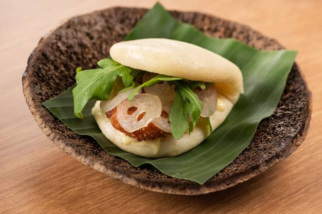 Bao: pãozinho chinês no vapor pode ser recheado com pirarucu, camarão ou tucumã Bao: pãozinho chinês no vapor pode ser recheado com pirarucu, camarão ou tucumã