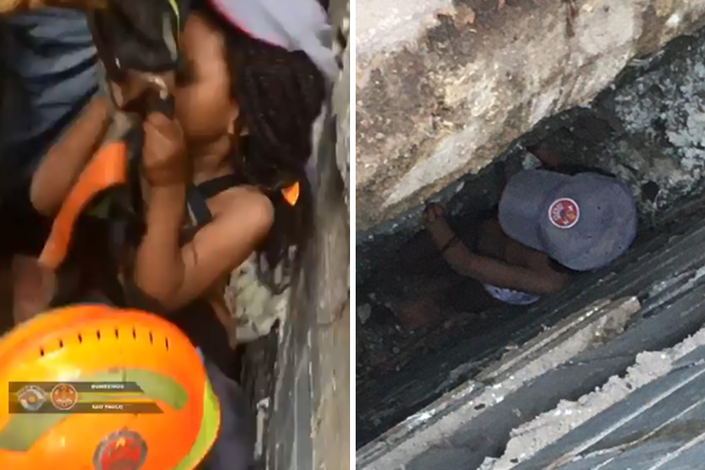 Bombeiro resgatam menina de 4 anos que caiu em vão de prédio na ZN