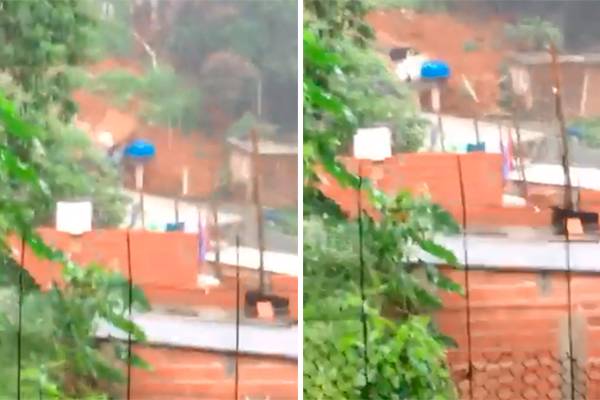 Vídeo: deslizamento de terra assusta moradores na Grande SP