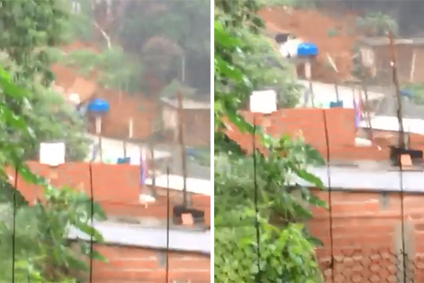 Vídeo: deslizamento de terra assusta moradores na Grande SP