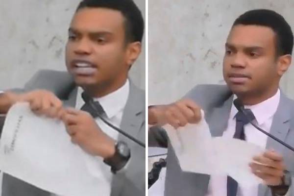 Fernando Holiday rasga filiação partidária ao DEM durante sessão