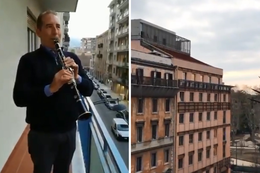 Em quarentena por coronavírus, italianos vão às janelas cantar juntos