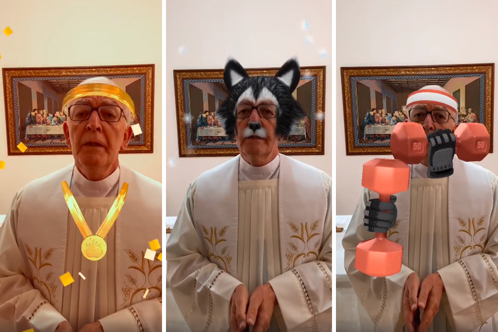 Sem querer, padre aciona filtros em transmissão ao vivo no Facebook