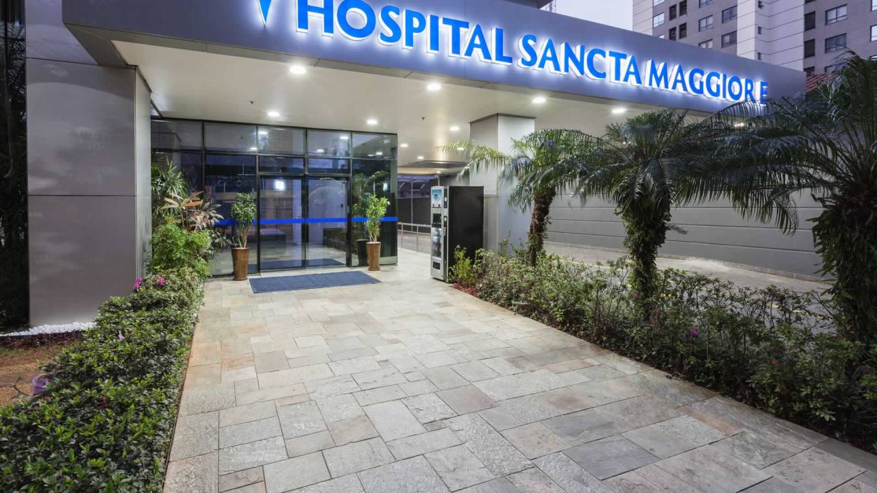 Imagem da fachada do hospital Sancta Maggiore, da Prevent Senior