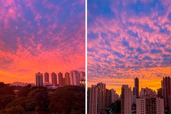 Por que o pôr do sol ganhou cores tão vivas na capital nesta terça (14)?