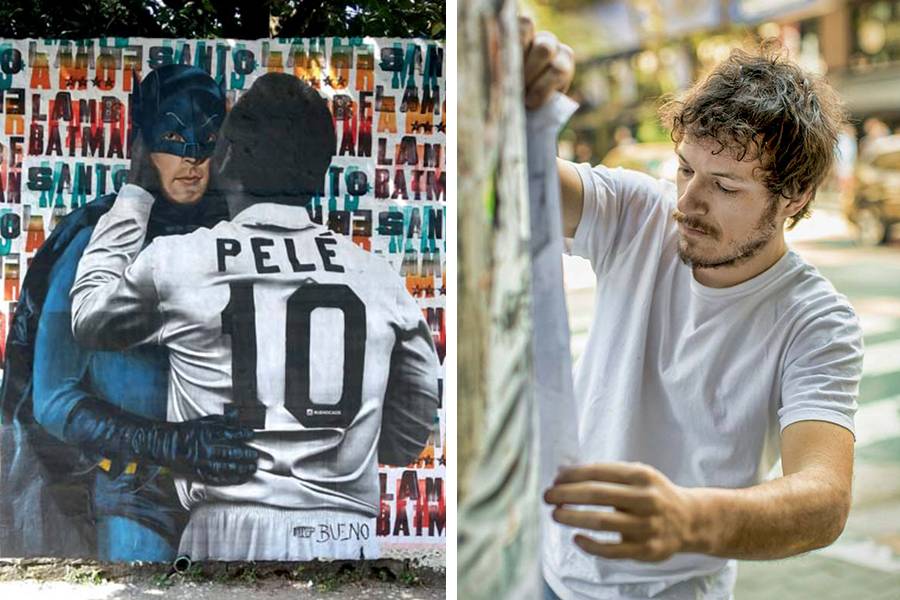 Série de lambe-lambes chamada ‘Pelé Beijoqueiro’ completa dez anos