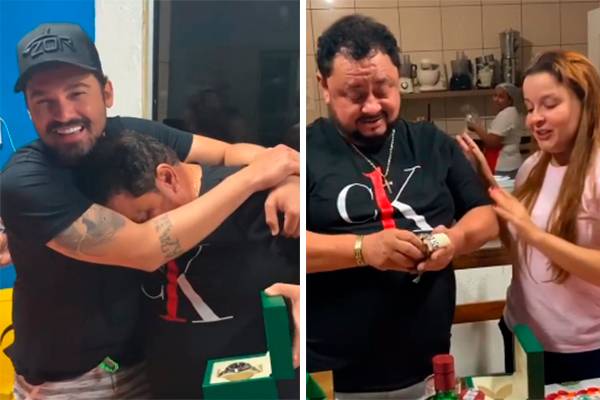 Pai de Maiara e Maraisa vai às lágrimas com presente de 34 000 reais