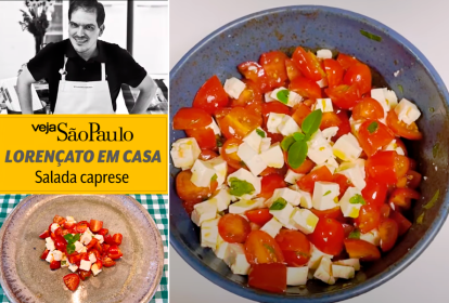 Salada caprese no Lorençato em casa